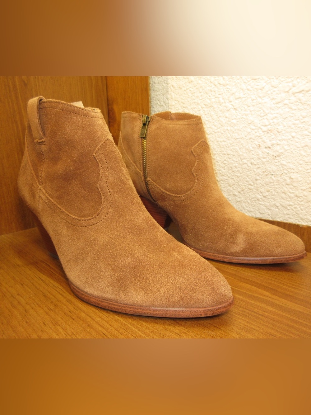 Frye Women's Suede Ankle Booties in Tan